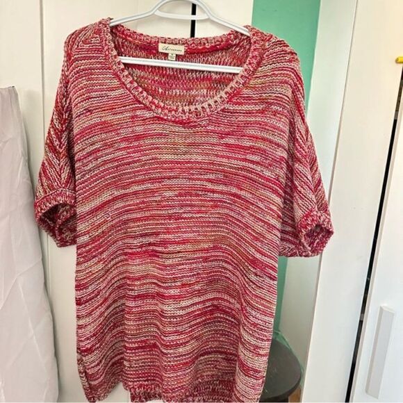 AUTOGRAPH Slouchy Dolman Sleeve Line Pattern Knit Sweater Small - Picture 5 of 6